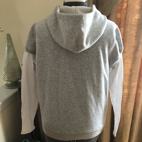Fashion Bug Heather Grey Varsity Hoodie M - Picture 3 of 6